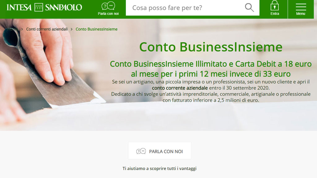 Conto Business Insieme Intesa San Paolo